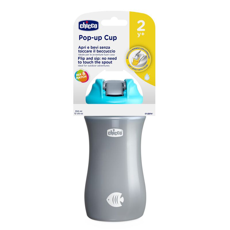 Kids Pop-Up Cup (350ml) (2Y+) (Blue) image number null
